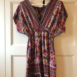 Angie Babydoll Floral V-Neck Dress